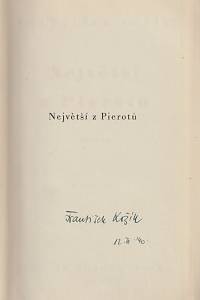 Kožík, František – Největší z Pierotů, román (podpis)