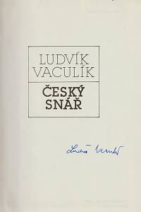 Vaculík, Ludvík – Český snář (podpis)