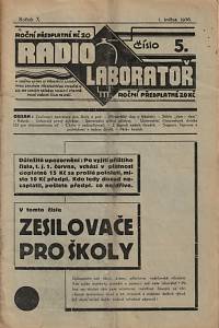 143060. Radiolaboratoř, Ročník X., číslo 5 (1. května 1936)