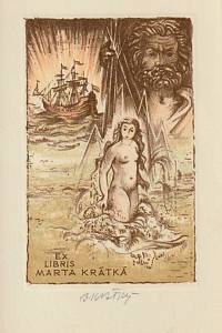 209744. Krátký, Bohumil – Ex libris Marta Krátká
