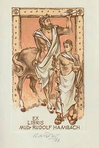 209777. Krátký, Bohumil – Ex libris MUDr. Rudolf Hambach