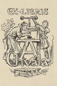 209974. Vodrážka, Jaroslav – Ex libris A. Chvála