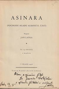 Laška, Jan – Pochod hladu Albanií. II. část, Asinara (podpis)