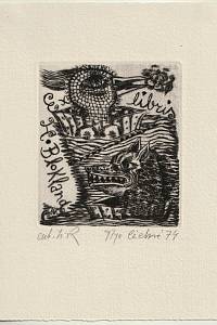 210072. Čechová, Olga – Dvě hlavy, Ex libris H. Klokland