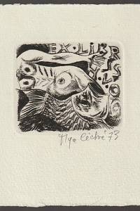 210091. Čechová, Olga – Ryba a akt I. - Ex libris H.V.O.