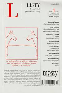 146426. Listy, Dvouměsíčník pro politickou kulturu a občasný dialog, Ročník XLII., číslo 4 (2012)