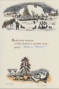 210113. Emler, František – P.F. 79 Radostné vánoce a fůru štěstí v novém roce přejí Zelíkovi Adamov