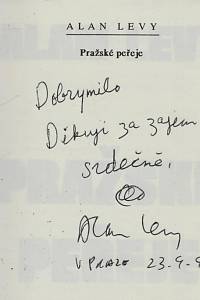 Levy, Alan – Pražské peřeje (podpis)