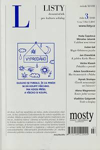 151060. Listy, Dvouměsíčník pro kulturu a dialog, Ročník XLVIII., číslo 3 (2018)