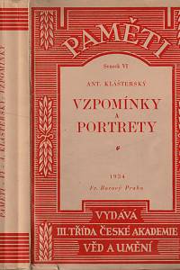 38381. Klášterský, Antonín – Vzpomínky a portrety