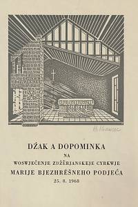 212133. Krawcec, Hanka – Dźak a dopominka na woswjećenje zdźěrjanskeje cyrkwje Marije Bjezhrěšneho Podjeća 25.8.1968