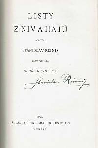 Reiniš, Stanislav – Kouzlo jara ; Lovcův svět ; Z lovů na Slovensku ; Listy z niv a hájů (podpis)