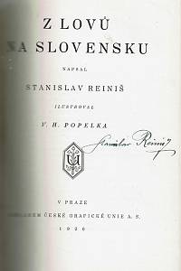 Reiniš, Stanislav – Kouzlo jara ; Lovcův svět ; Z lovů na Slovensku ; Listy z niv a hájů (podpis)