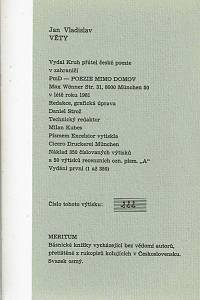 Vladislav, Jan [= Bambásek, Ladislav] – Věty (1962-1972)