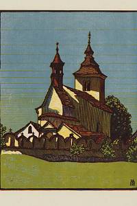 208329. Macková, Anna – Kostel v Albrechticích : [list z cyklu Albrechtický hřbitůvek]