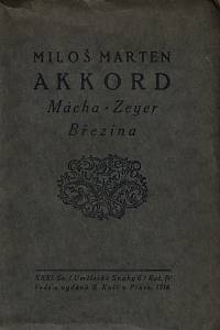 1086. Marten, Miloš [= Šebesta, Miloš] – Akkord : Mácha, Zeyer, Březina : essaie