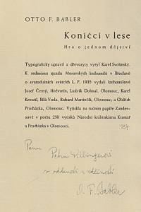 Babler, Otto František – Koníčci v lese : hra o jednom dějství