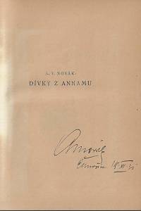 Novák, Václav Archibald – Dívky z Annamu : povídky z Indočíny (podpis)