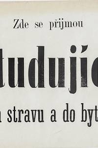 158243. Zde se přijmou studující na stravu a do bytu