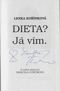 Kořínková, Lenka – Dieta? Já vím. (podpis)