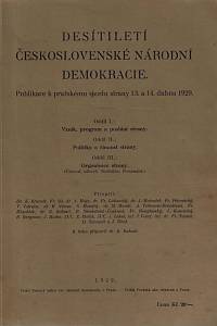 159376. Desetiletí československé národní demokracie, Publikace k pražskému sjezdu strany 13. a 14. dubna 1929