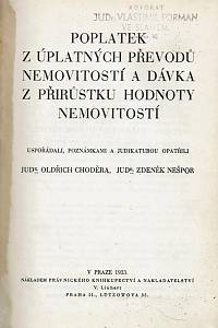 Choděra, Oldřich / Nešpor, Zdeněk – Poplatek z úplatných převodů nemovitostí a dávka z přírůstku hodnoty nemovitostí