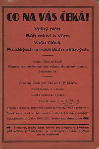 164429. Co na vás čeká! Velký plán, Bůh mluví k Vám. Vaše štěstí. Pozdě jest na hodinách světových.