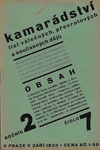 163828. Kamarádství : list válečných, převratových a současných dějů. Ročník II., číslo 7 (srpen-září 1933)
