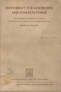 164467. Zeitschrift für Geschichte der Sudetenländer. Sechster Jahrgang, zweites Heft (1. Juli 1943)