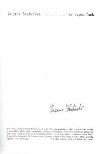 Švabinská, Zuzana – Zuzana Švabinská : ...ze vzpomínek (podpis)