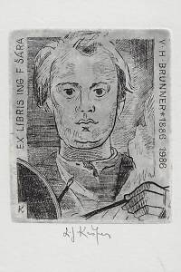 214965. Kašpar, Ladislav Josef – V.H. Brunner *1886 1986 : ex libris Ing. F. Šára