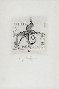 214970. Kašpar, Ladislav Josef – Ex libris Ing. J. Schmied