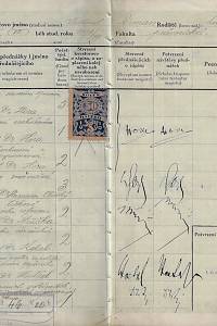 Seznam přednášek (index lectionum), do kterých byl zapsán jako řádný posluchač Vlastimil Forman, rodiště Louny - Čechy. ... Zapsán na fakultě právnické
