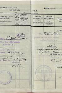 Seznam přednášek (index lectionum), do kterých byl zapsán jako řádný posluchač Vlastimil Forman, rodiště Louny - Čechy. ... Zapsán na fakultě právnické