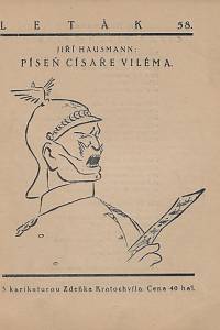 164074. Haussmann, Jiří – Píseň císaře Viléma / Jiří Hausmann ; s karikaturou Zdeňka Kratochvíla