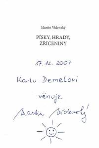 Vídenský, Martin – Písky, hrady, zříceniny (podpis)
