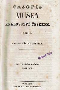 Časopis Musea Království českého, Ročník XXXII. (1858)