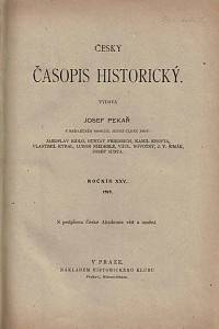 Český časopis historický. Ročník XXV. (1919)