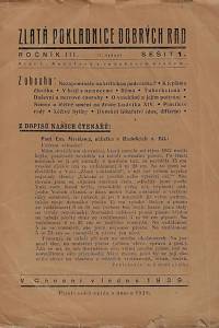 166171. Zlatá pokladnice dobrých rad. Ročník III., sešit 1. (1939)