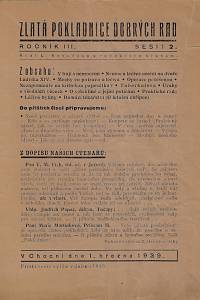 166172. Zlatá pokladnice dobrých rad. Ročník III., sešit 2. (1939)