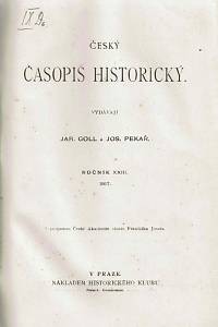 Český časopis historický, Ročník XXIII. (1917) ; Zprávy Historického klubu (Prosinec 1917) ; Výroční zpráva Historického klubu za správní rok 1915-1916
