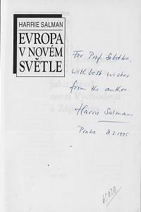 Salman, Harrie – Evropa v novém světle, Evropská kultura jako střed mezi Východem a Západem (podpis)