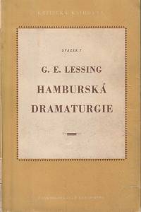 41705. Lessing, G. E. – Hamburská dramaturgie