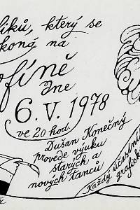 Born, Adolf – Klub přátel výtvarného umění a Klub přátel galerie Platýz dovoluje si Vás pozvat na Večer grafiků, který se koná na Žofíně dne 6.V. 1978 ve 20 hod.