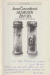 Červenková, Jana – Semestr života (podpis)