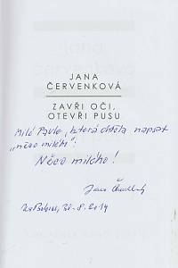 Červenková, Jana – Zavři oči, otevři pusu (podpis)