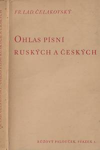 167404. Čelakovský, František Ladislav – Ohlas písní ruských a českých