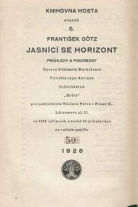 Götz, František – Jasníci se horizont : průhledy a podobizny (podpis)