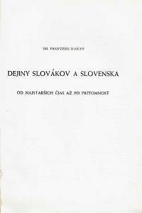Bokes, František – Dejiny Slovákov a Slovenska od najstarších čias po prítomnosť