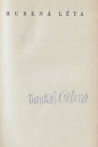 Křelina, František – Hubená léta : román (podpis)